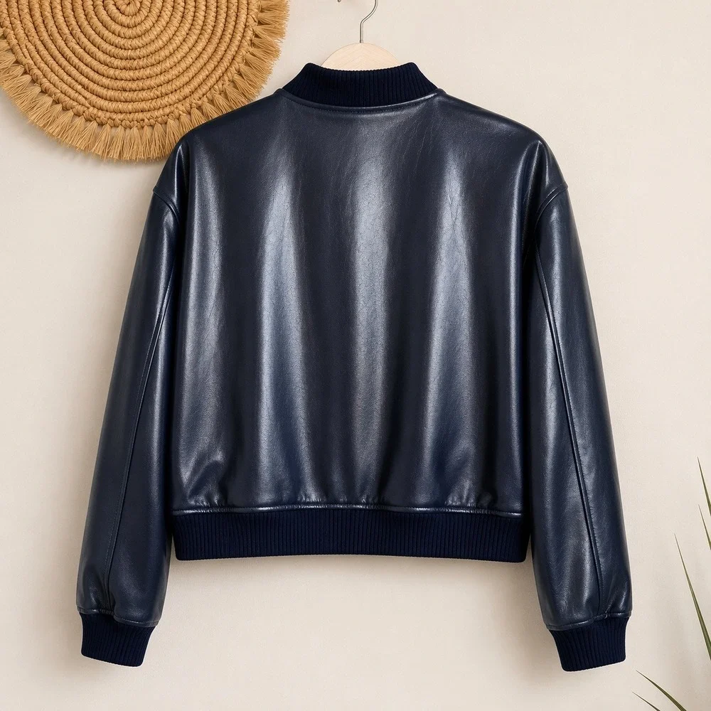LOFT leather neckline